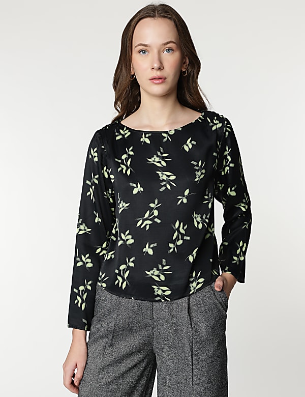 Pure Viscose Printed Round Neck Blouse