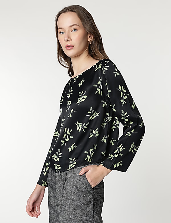 Pure Viscose Printed Round Neck Blouse