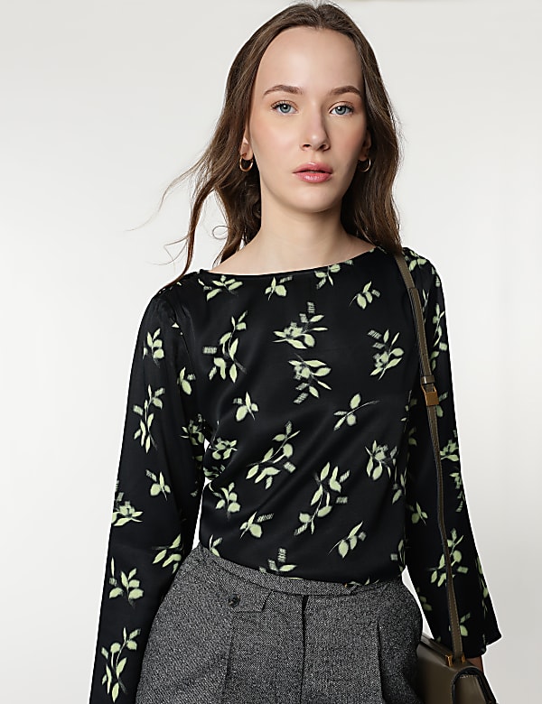 Pure Viscose Printed Round Neck Blouse