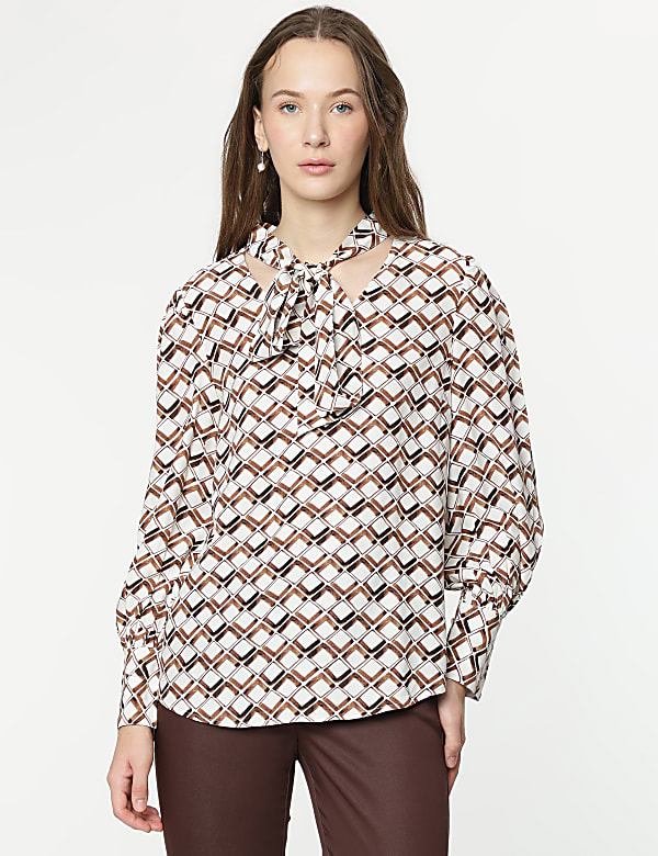 Pure Viscose Printed Bishop Sleeves Blouse