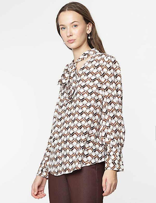 Pure Viscose Printed Bishop Sleeves Blouse