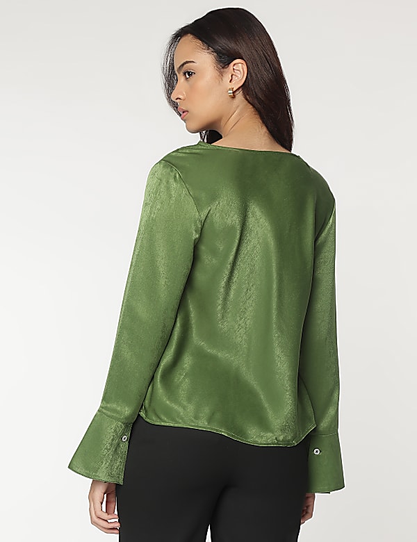 Cowl Neck Plain Blouse