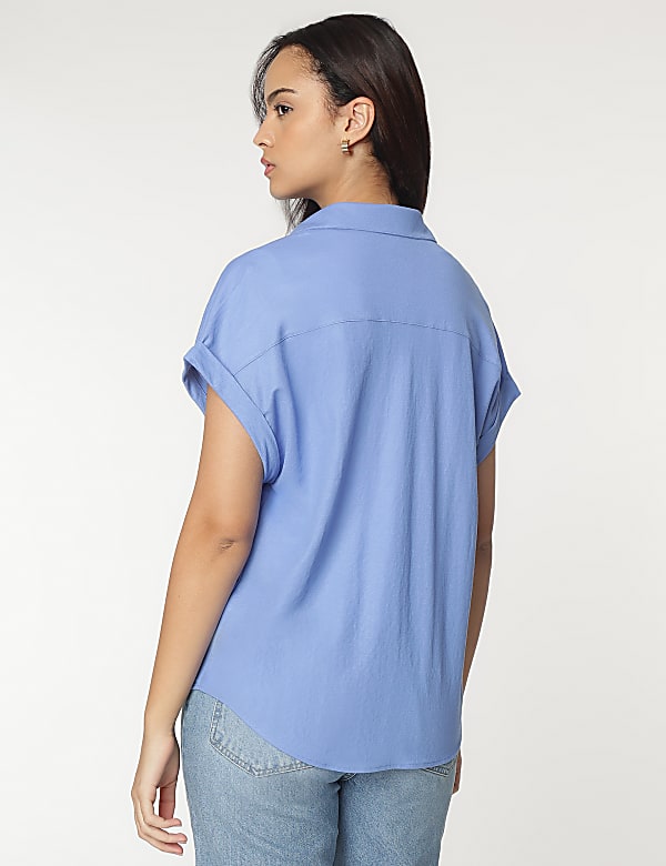 Viscose Mix Spread Collar Shirt