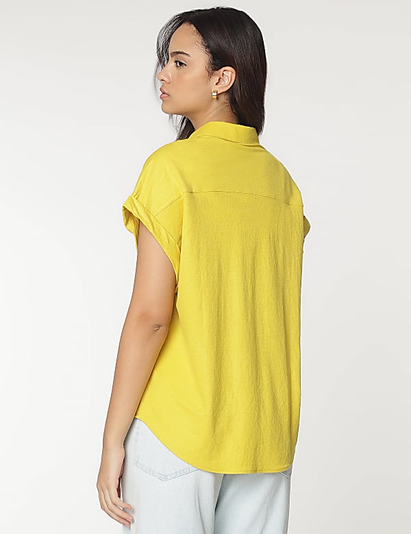 Viscose Mix Spread Collar Shirt