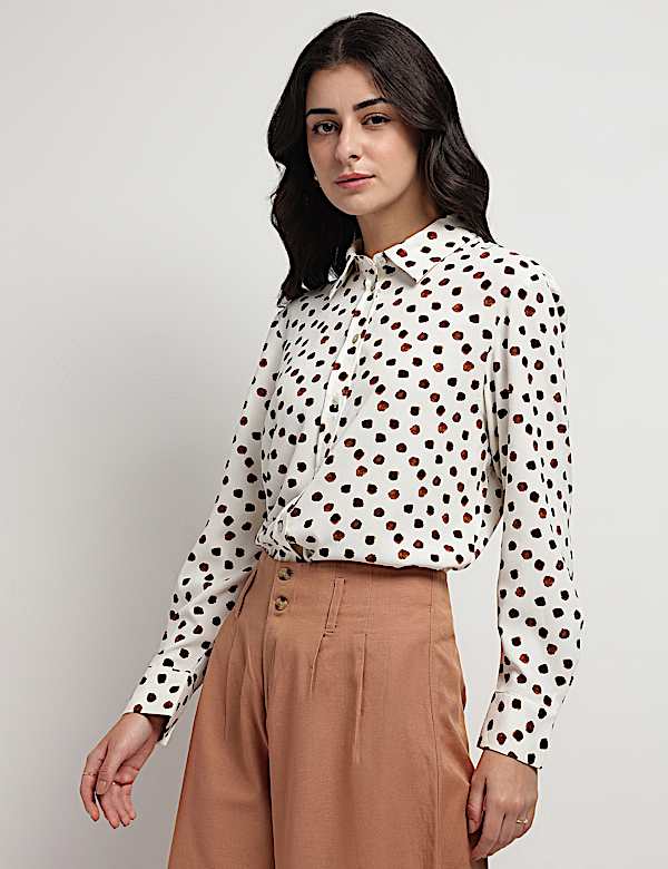 Polka Dots Collared Shirt