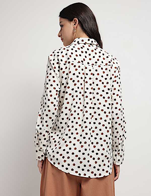 Polka Dots Collared Shirt