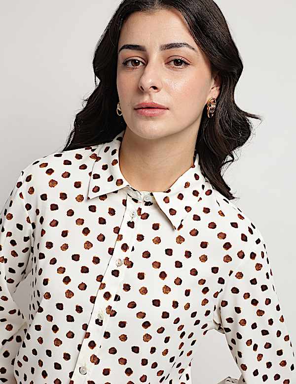 Polka Dots Collared Shirt