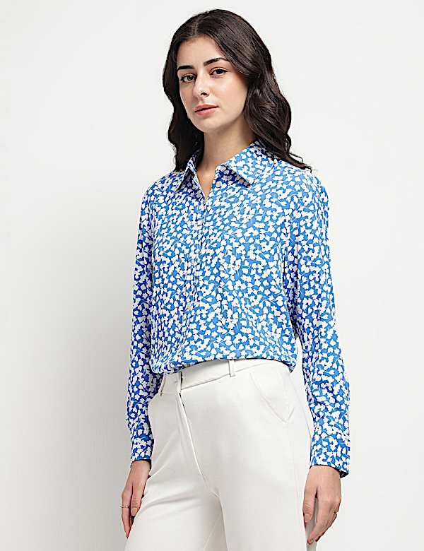 Collared Floral Printed Shirt