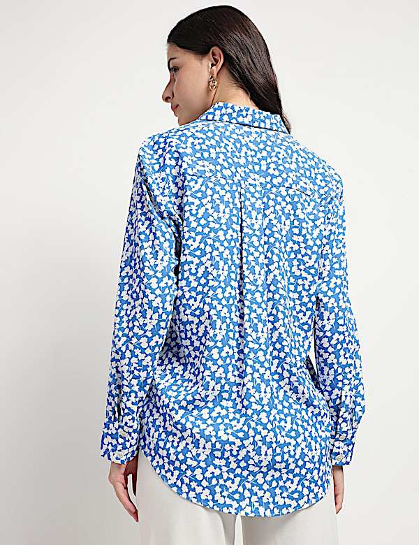 Collared Floral Printed Shirt