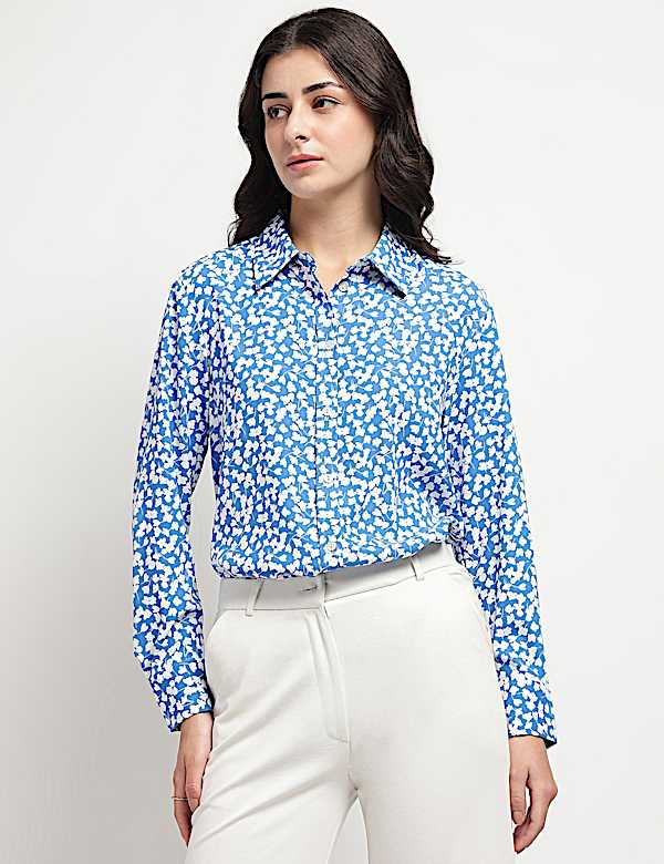 Collared Floral Printed Shirt
