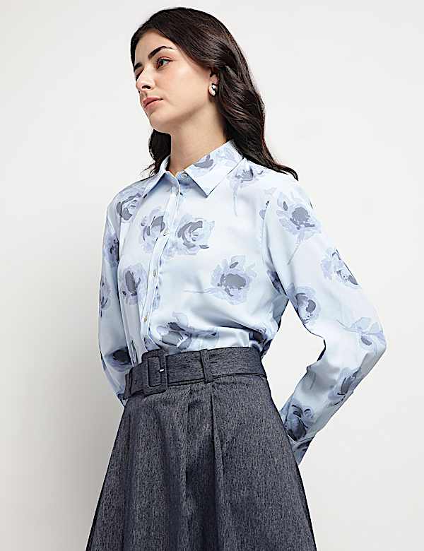Floral Printed Collared Shirt