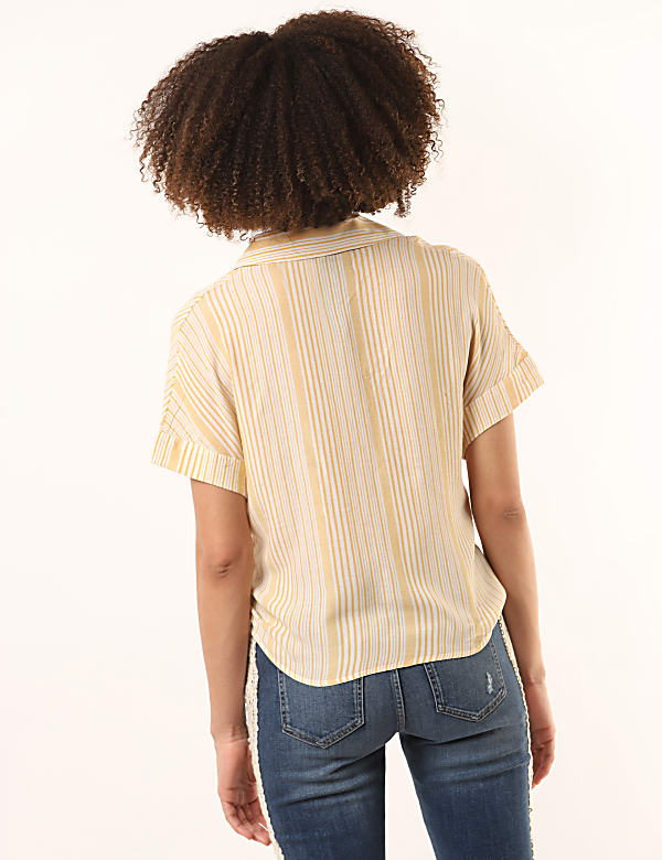 Pure Viscose Embroidery Revere Shirt