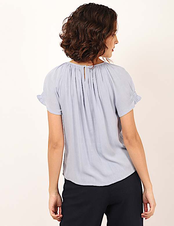 Pure Viscose Plain Keyhole Neck Top