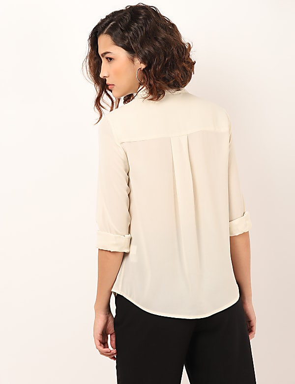 Plain Spread Collar Blouse