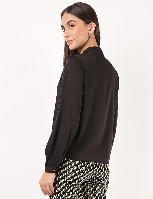 Satin Mandarin Collar Top