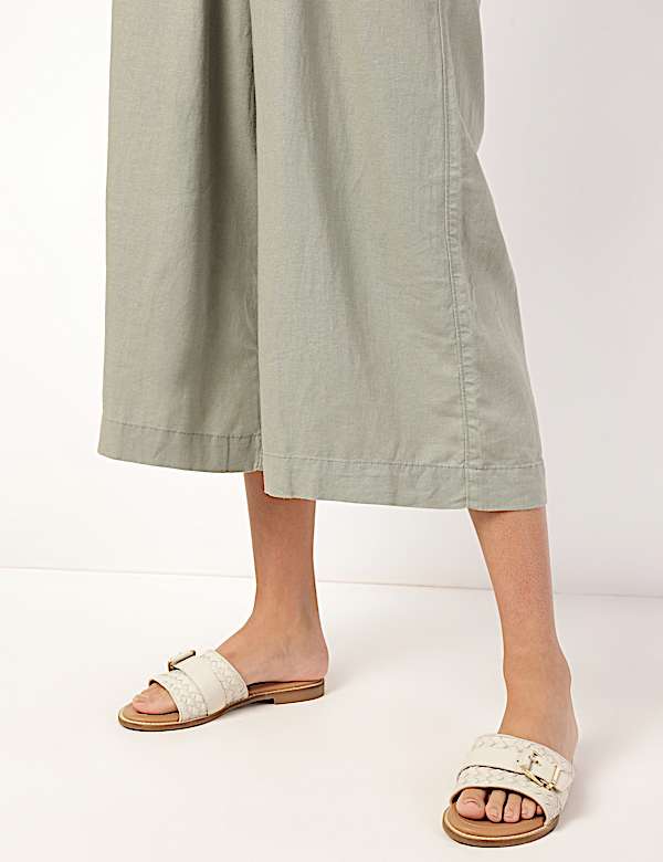 Pure Linen Plain V-Neck Top