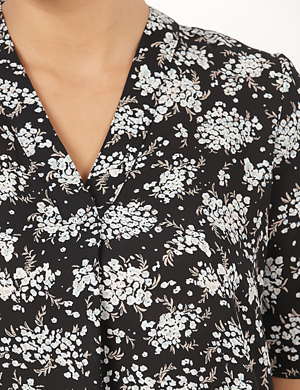 Printed V-Neck Top