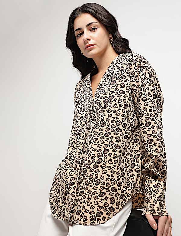 Pure Cotton Animal Print Shirt