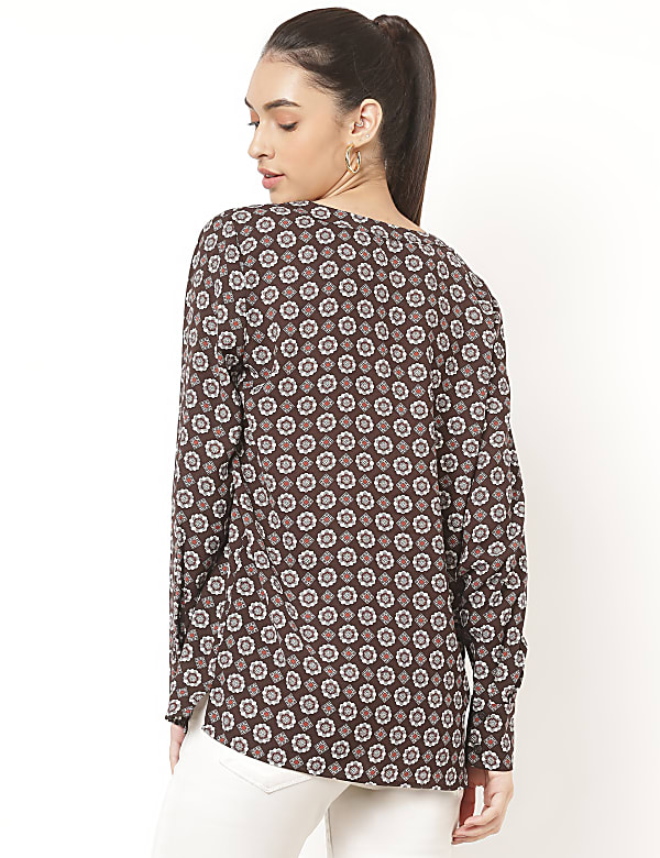 Floral V-Neck Blouse