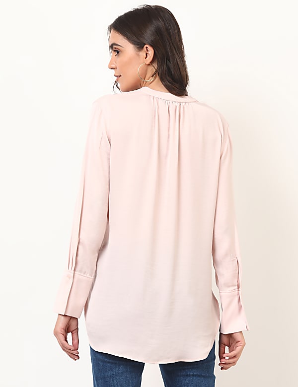 Plain Mandarin Collar Top