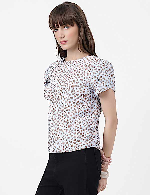 Abstract Round Neck Top