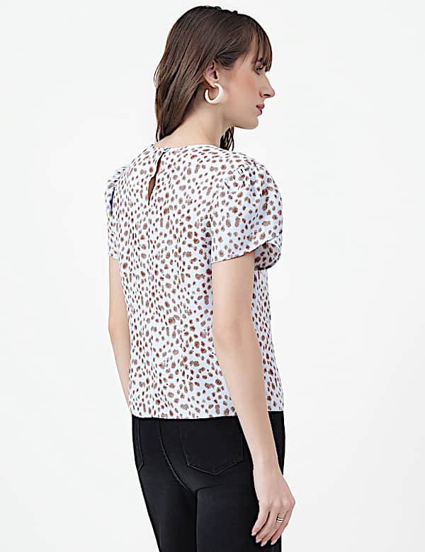 Abstract Round Neck Top