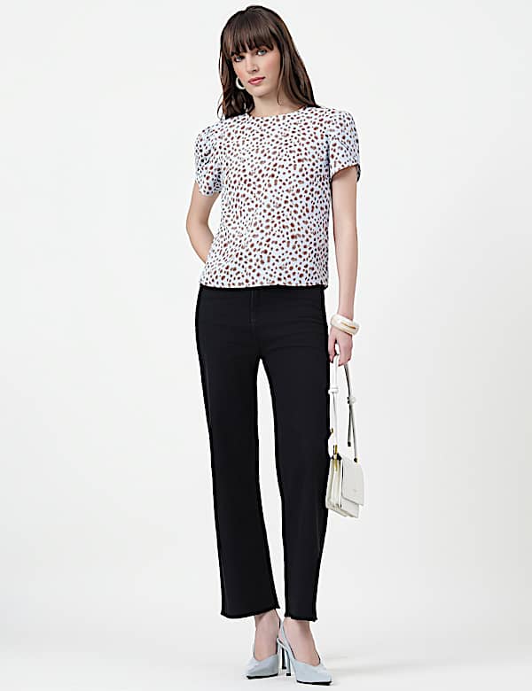 Abstract Round Neck Top