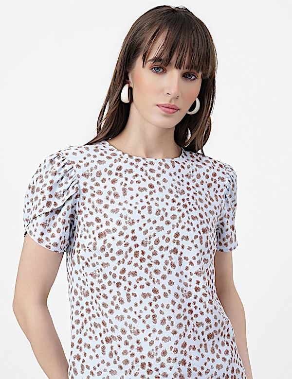 Abstract Round Neck Top