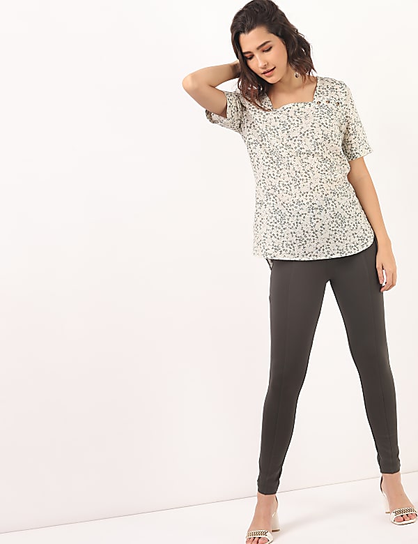 Linen Rich Button Tab Tunic