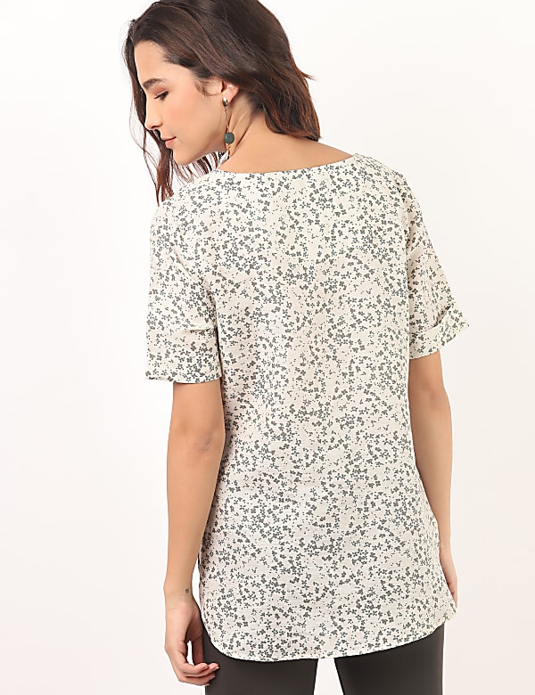 Linen Rich Button Tab Tunic