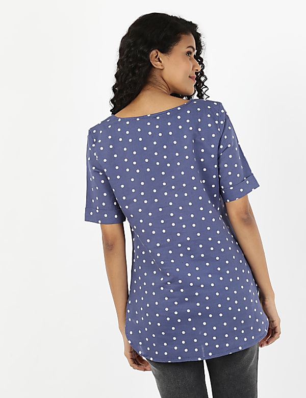 Pure Viscose Printed Boat Neck Tunic