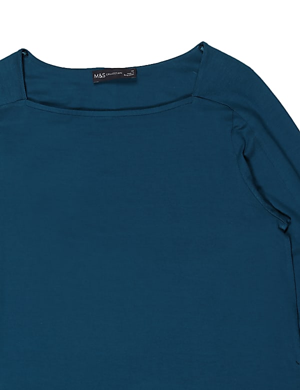 Long Sleeve Slash Neck Plain