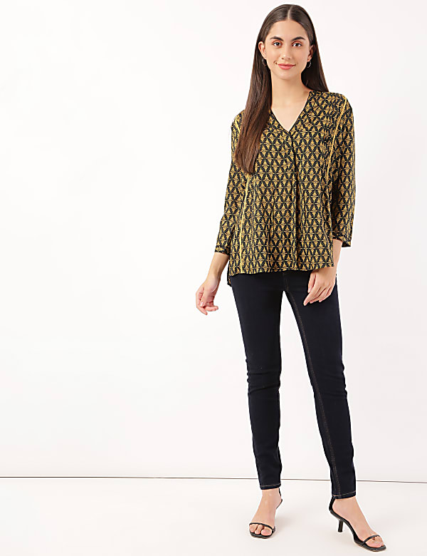 Pure Modal Printed V-Neck Top