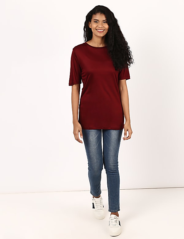 SS Mercerised Round Neck Plain Tee