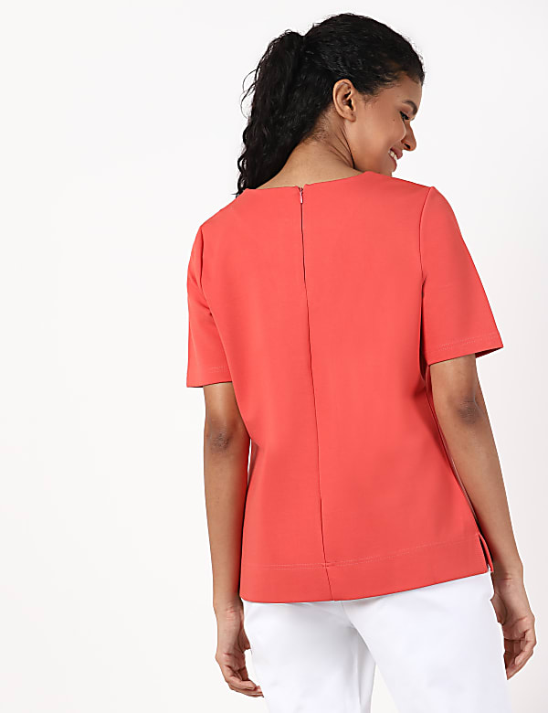 SS Crew Seam Detail Plain Top
