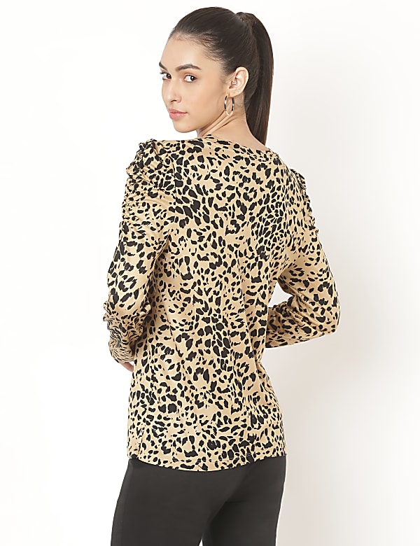 Pure Viscose Printed Round Neck Top