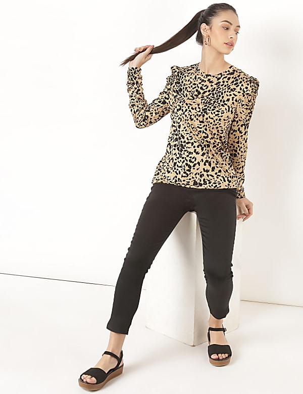 Pure Viscose Printed Round Neck Top
