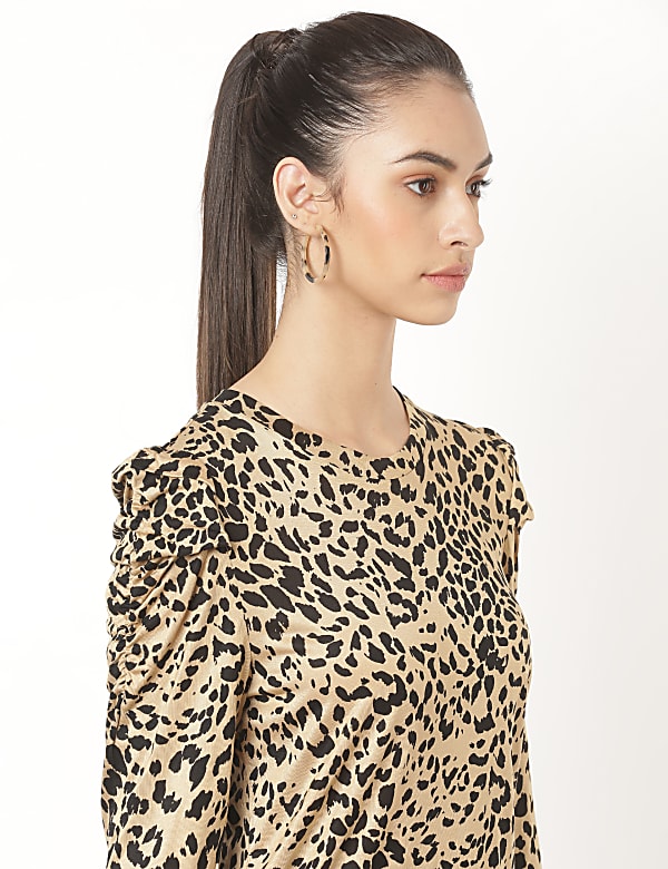 Pure Viscose Printed Round Neck Top