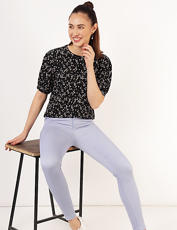 Floral Round Neck Top