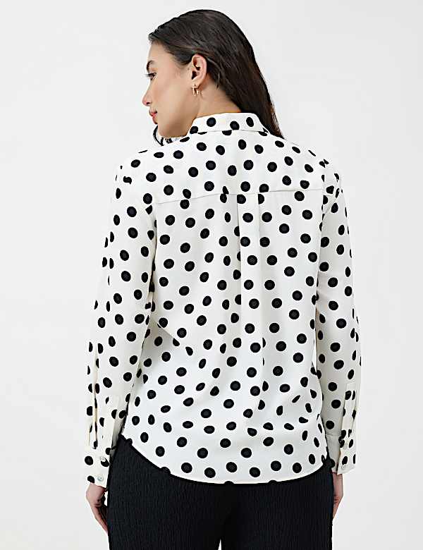 Polka Dots Spread Collar Shirt