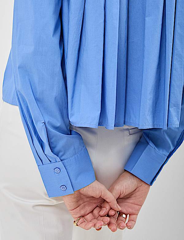 Pure Cotton Pleated Blouse