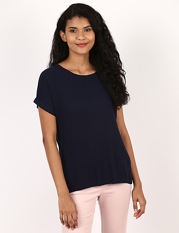 Dobby Jersey Woven Mix Top