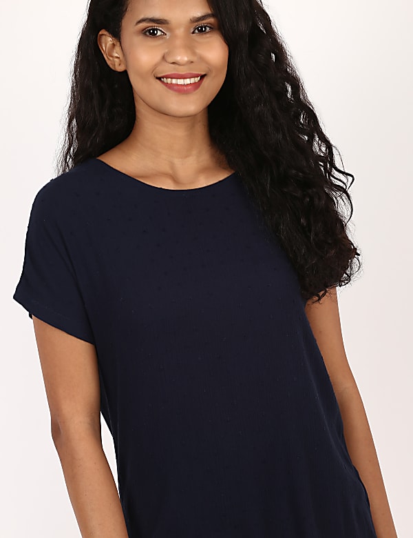 Dobby Jersey Woven Mix Top