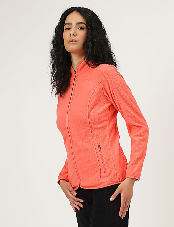 Slim Fit Standing Collar Fleece Jacket