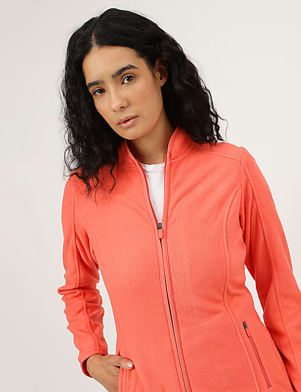 Slim Fit Standing Collar Fleece Jacket