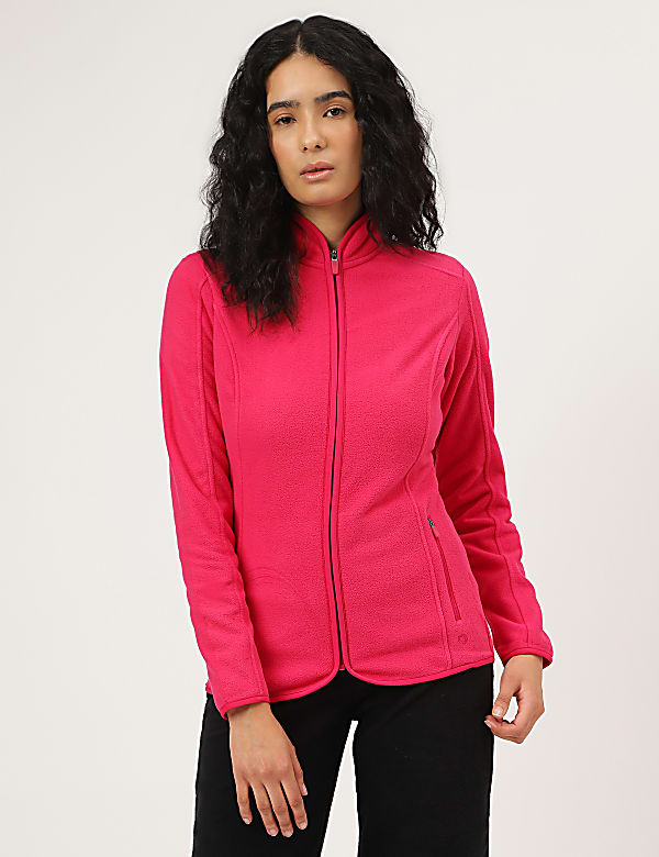 Slim Fit Standing Collar Fleece Jacket