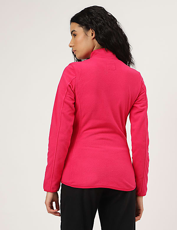 Slim Fit Standing Collar Fleece Jacket