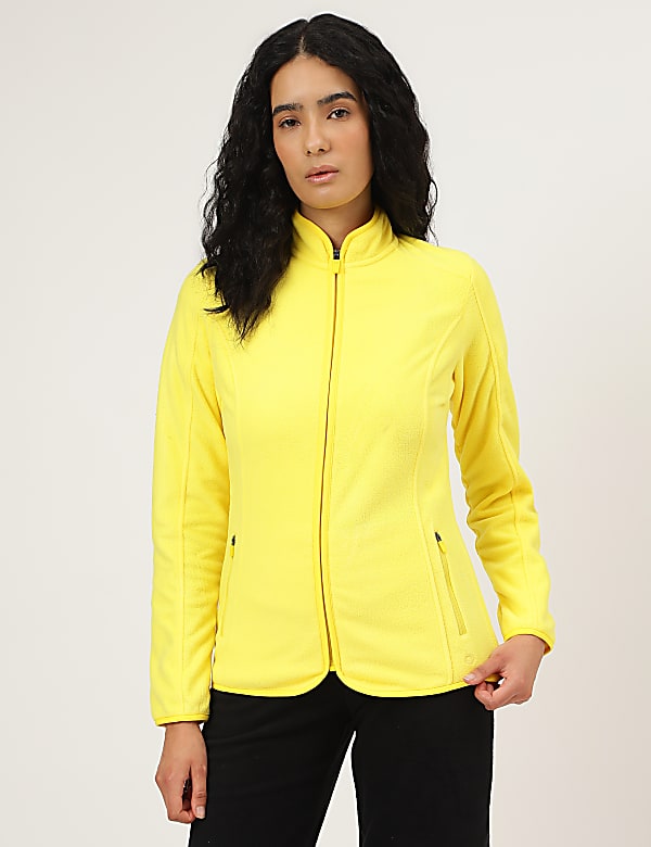 Slim Fit Standing Collar Fleece Jacket