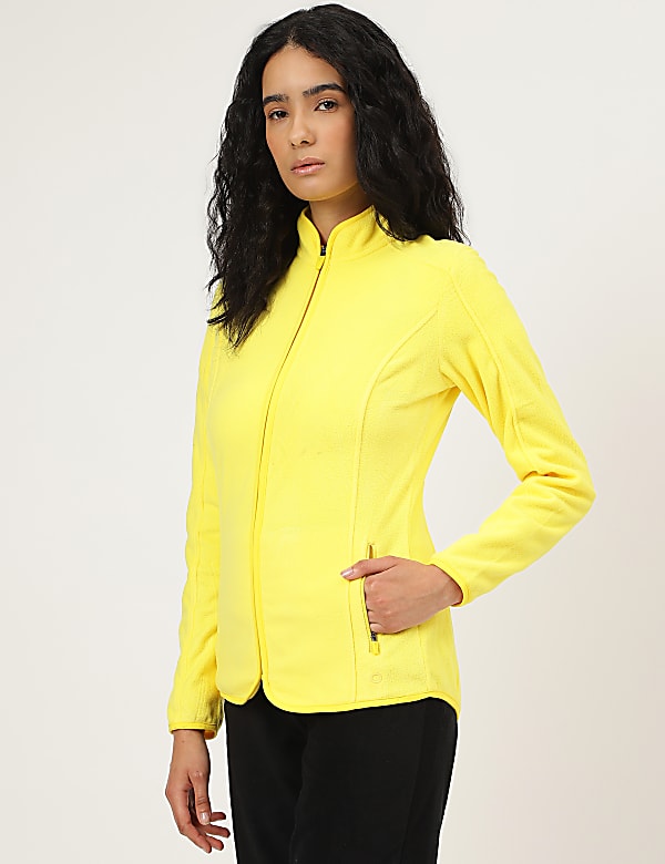 Slim Fit Standing Collar Fleece Jacket