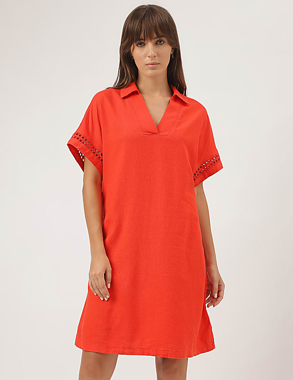 Short Sleeves Plain Midi Dress